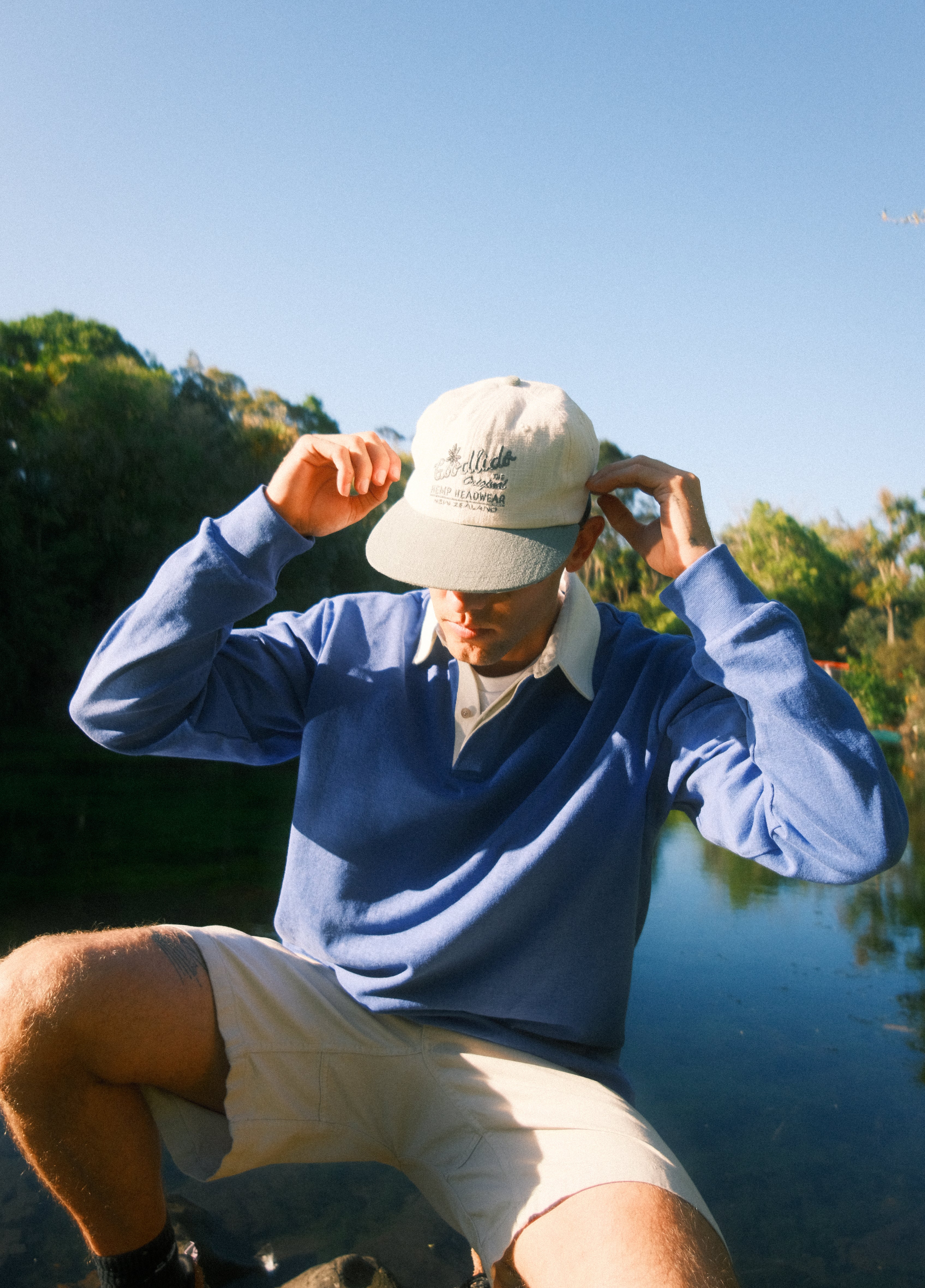 Classic Circle Brim - Cream/Washed Green